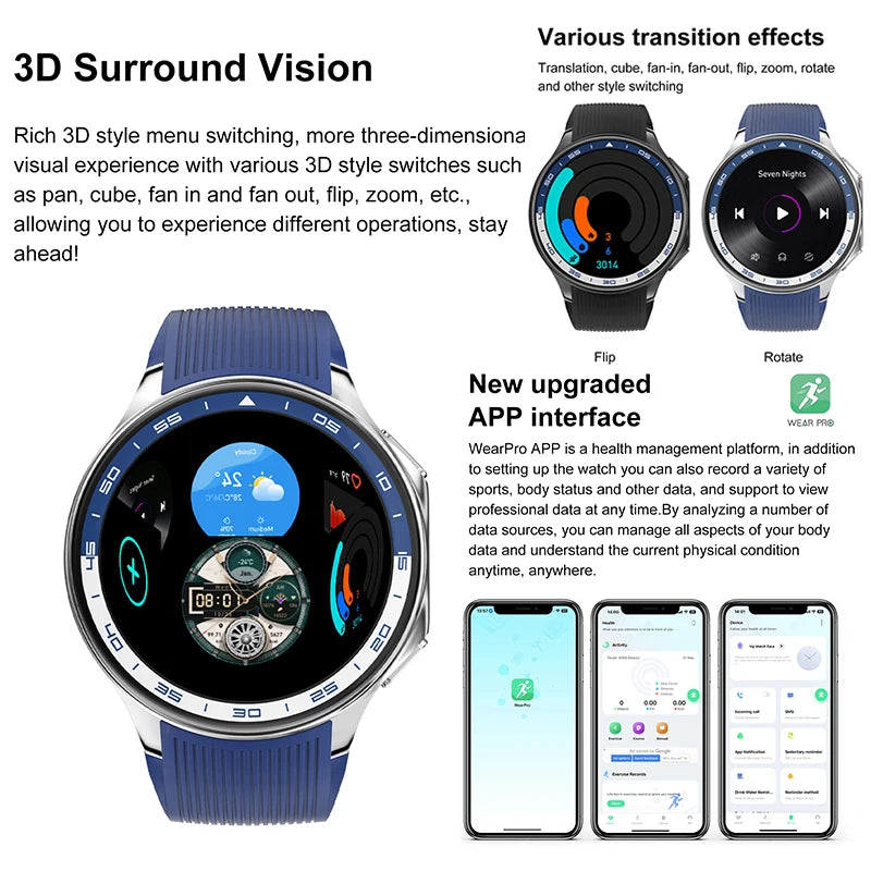 2025 New For OPPO Watch X High-End Business Watch/32G Memory Video Playback Smart Watch Sports Fitness Waterproof