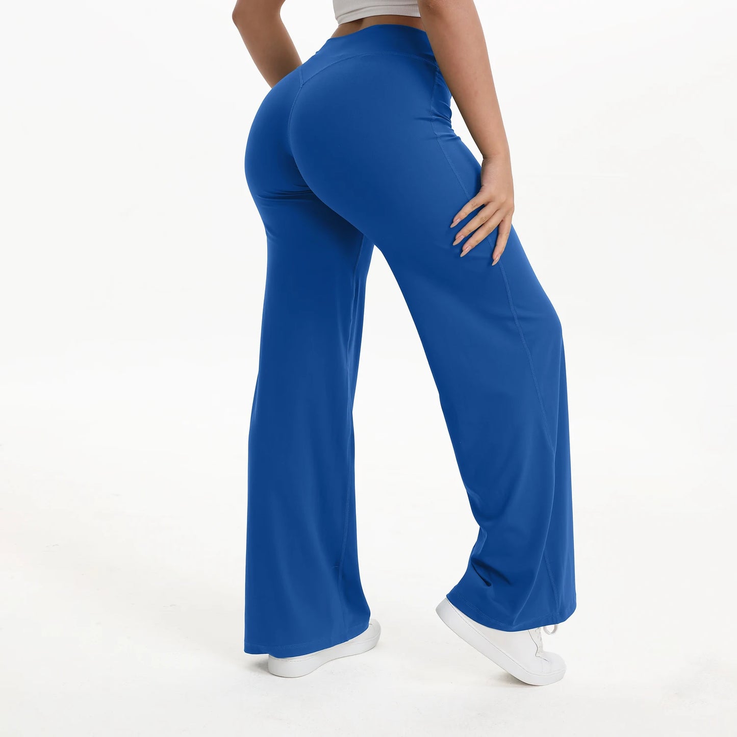 NCLAGEN Soft Motion Straight Leg Bottoms Women's Mid-Waist Yoga Pants/GYM Leggings Naked Feel Pilates Running Sports Trousers