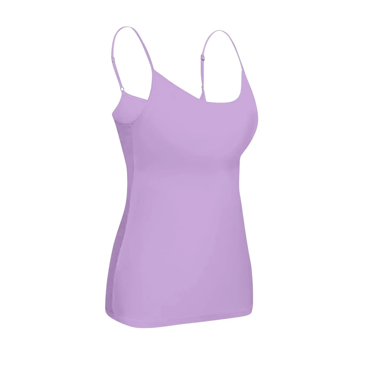 New Padded Bra Tank Top Women Modal Spaghetti Solid Cami Top Vest/Female Adjustable Camisole With Built In Bra Fitness Clothing