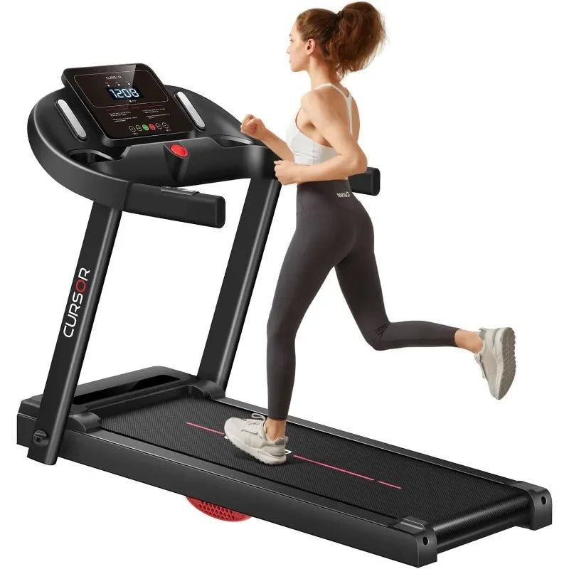 CURSOR FITNESS Home Folding Treadmill with Pulse Sensor/2.5 HP Quiet Brushless, 7.5 MPH, 265 LBS Capacity