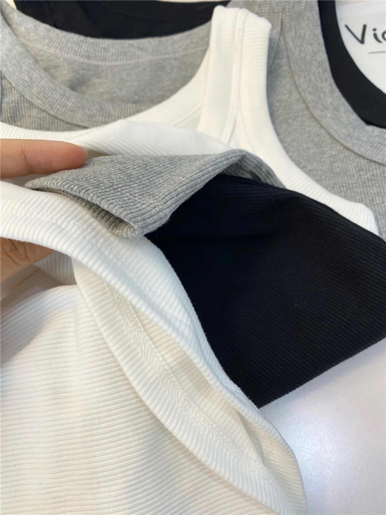 3PCS Set Cotton Camisole Vest Paired Summer Slim Fit Clothing/Simple Versatile Basic Top Breathable Women's Korean Style Tops