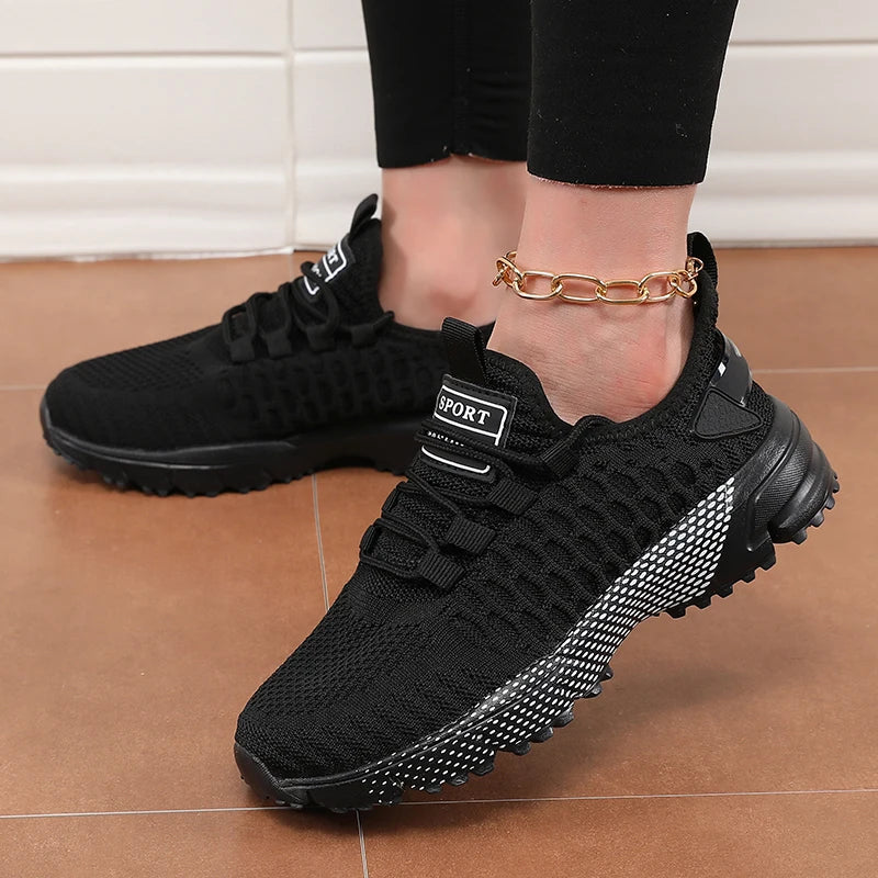 Women's Running Shoes Mesh Breathable Comfortable/Non Slip Sneakers Lightweight Fashionable Women's Vulcanized Shoes
