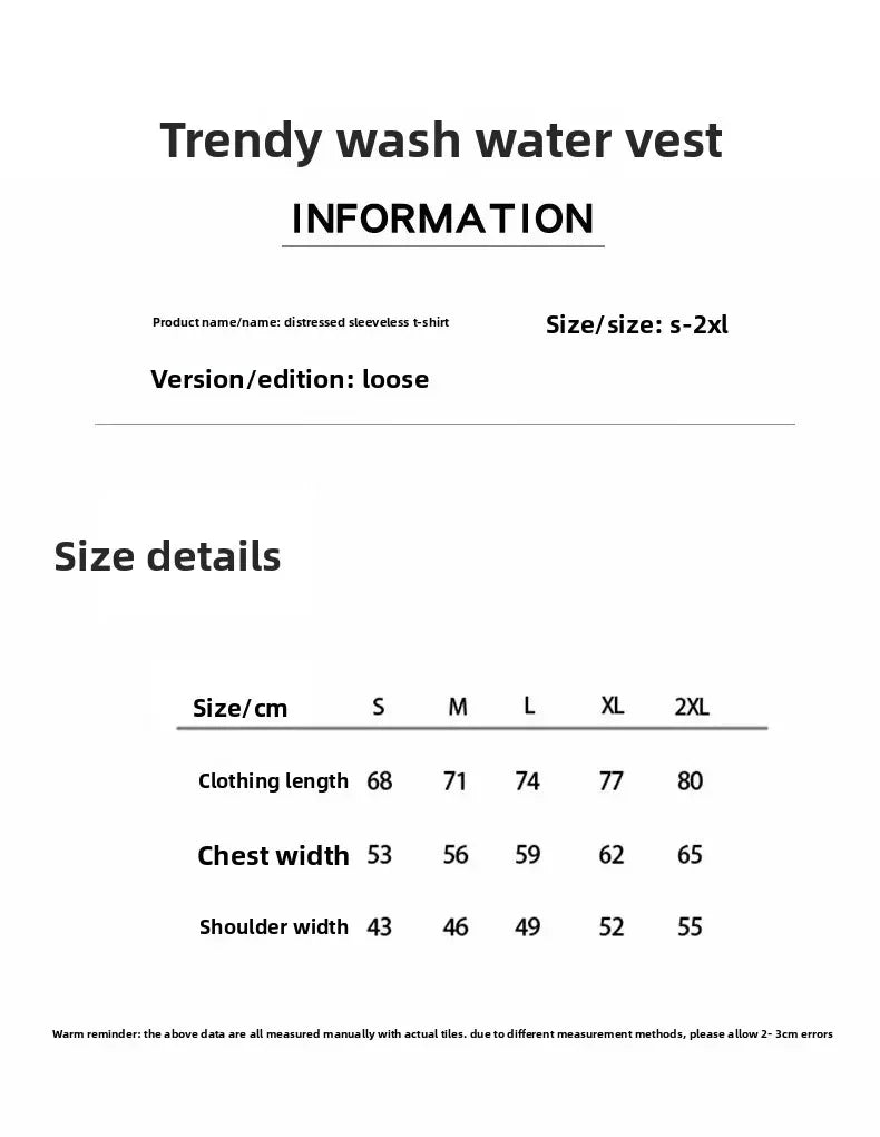 Men Tank Top 100% Cotton 230G Heavyweight Washed Vintage/Oversized Summer Street Casual Sleeveless Shirt