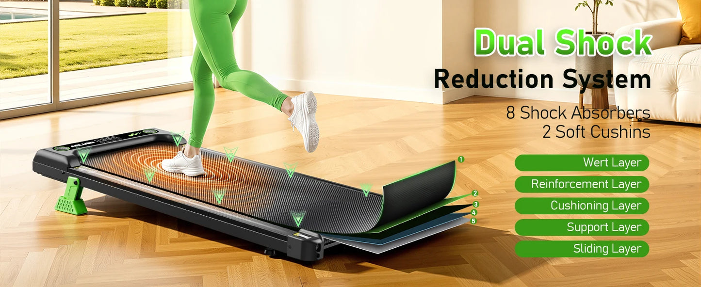 Akluer Walking Pad, Under Desk Treadmill with Incline for Home Office/2.5HP Portable Walking Treadmill with 300 Lbs Weight Capacity