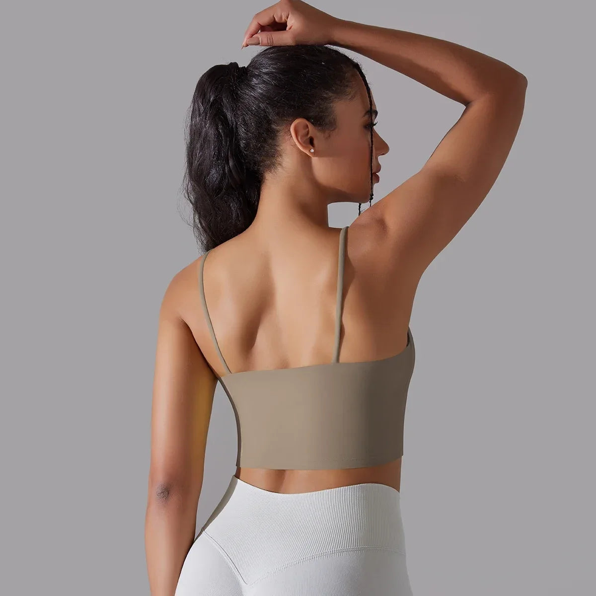 Solid Color Yoga Sports Bra Women Fixed Padded/Slim Gym Fitness Workout Undershirt Top