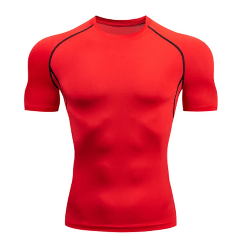 Men's T Shirt Outdoor Training Fitness Gym Jogging Running Sweatshirt/Man Compression Shirts Tight Elastic Breathable
