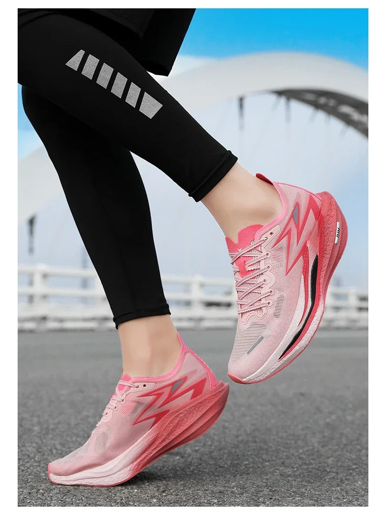 Running Shoes Carbon Board Marathon Men Sports Breathable/Lightweight Women's Comfortable Athletic Nonskid Sneakers ﻿