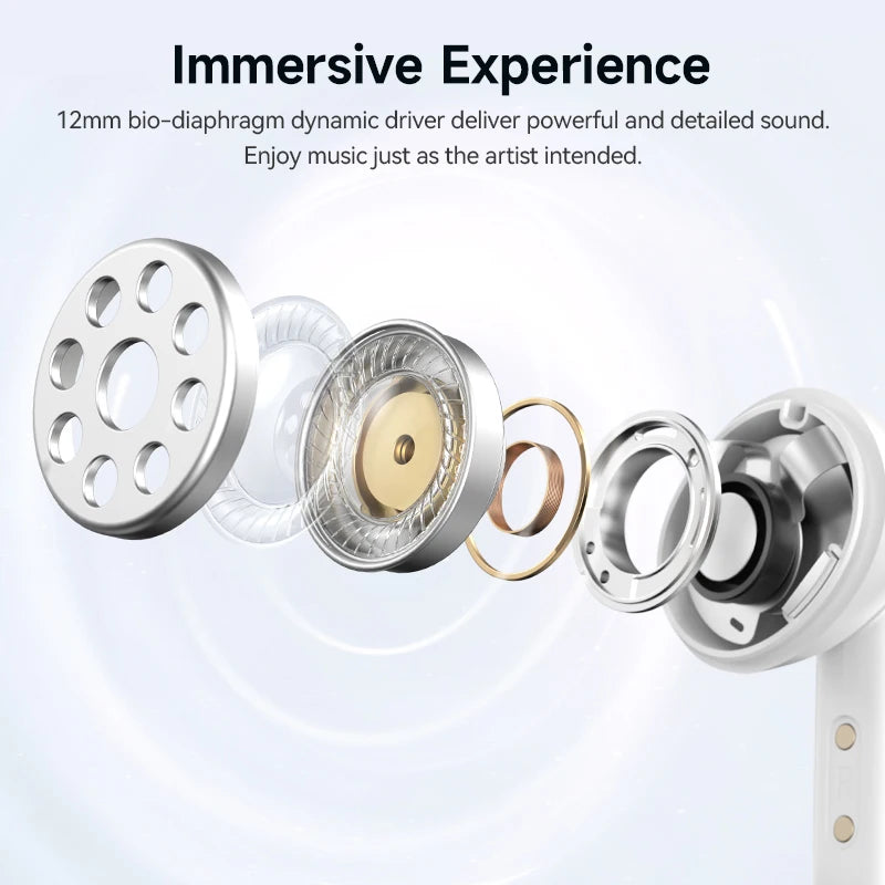 QCY Melobuds N50 ANC Bluetooth 5.4 Wireless Earphones Active Noise Cancellation/6 Mics Clear Call Earbuds Multipoint Connection