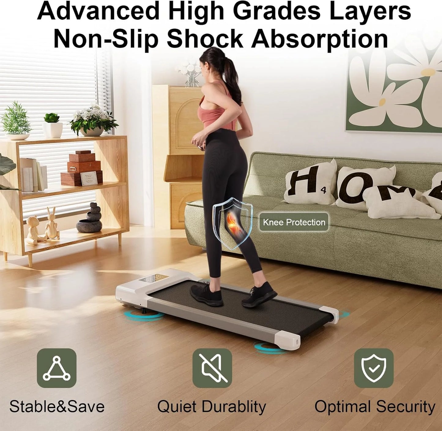 Treadmills 39.37inch Running Belt 2in1 Under Desk for Home Office Treadmill/Walking pad 2.5HP Remote Control 5MPH Exercise Machine