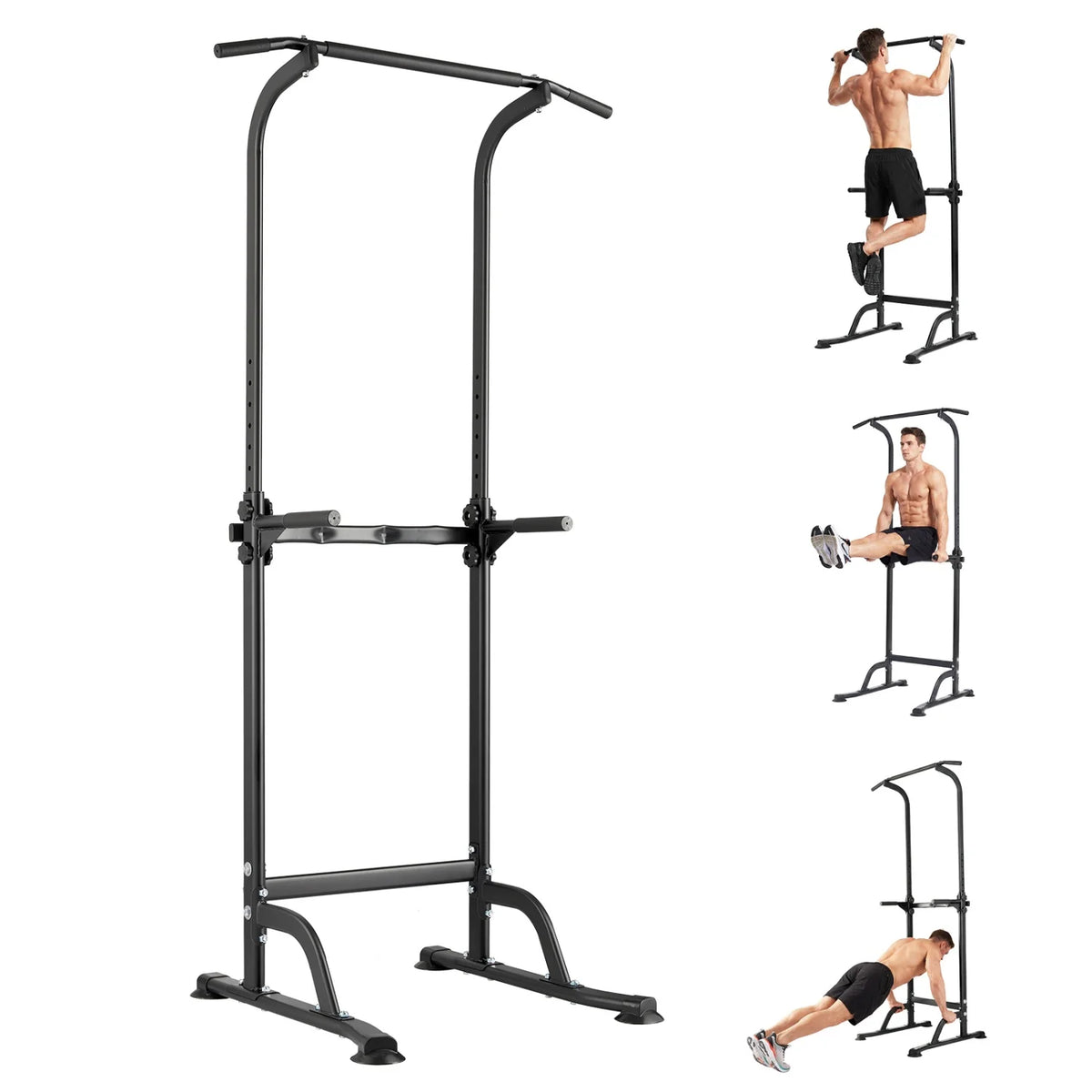 Power Tower Pull Up Dip Station – 10-Level Adjustable Height, 330LBS Capacity, Heavy Duty Steel Frame, Multi-Function Home Gym