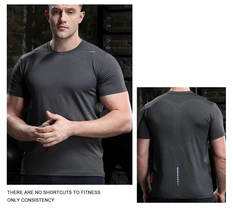 Men's Summer Loose Breathable Short Sleeve Outdoor Cycling/Quick Dry Top Running Tracksuits Fitness T-shirts Muscle Tights