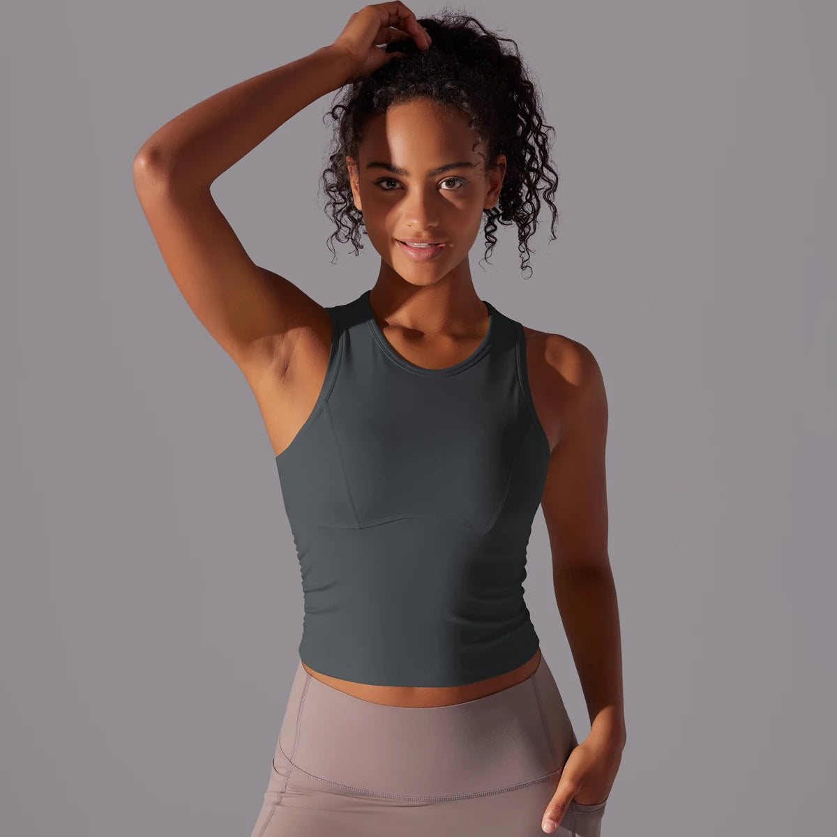 Sleeveless Yoga Vest Slim Sportswear  Stretchy Slim Sports Bra/Breathable Pleated Tank Top Quick Dry Fitness Wear Sexy Slim Top