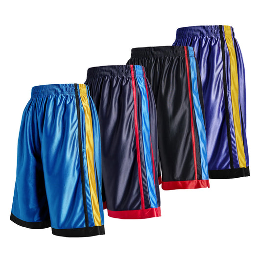 4-piece men's casual striped decorative basketball shorts/summer basketball training running fitness quick drying shorts
