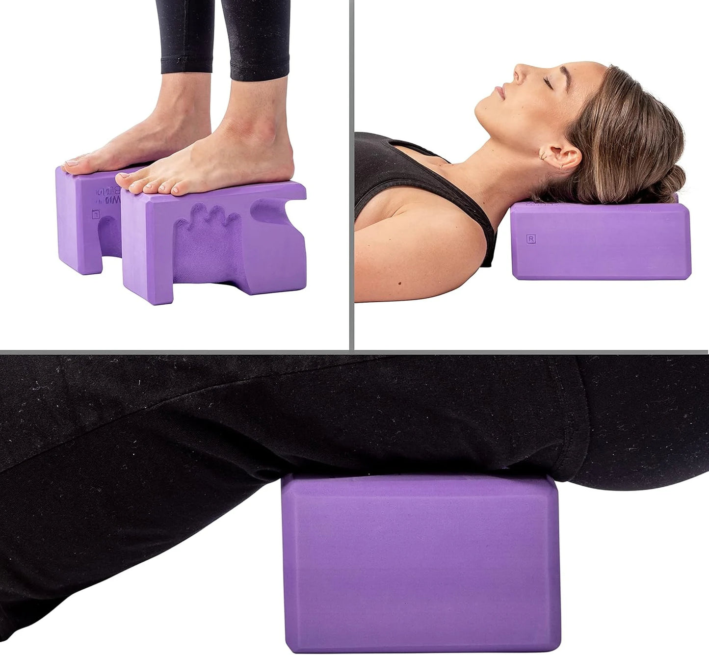 Yoga Blocks 2 Pack Hand-Shaped Blocks/Enhances Comfort Stability EVA Foam Accessories Set