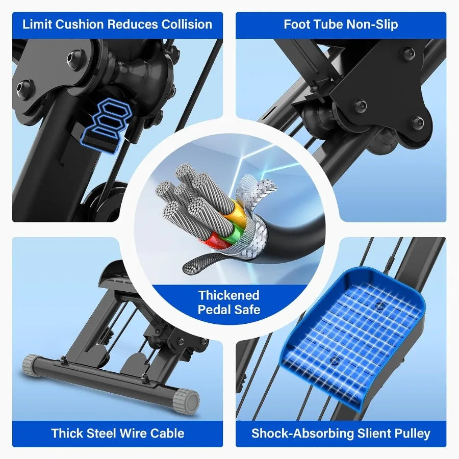 Stair Stepper for Exercise at Home Folding Stairmaster Machine/for Cardio Fitness Vertical Stair Climber with Adjustable Handle