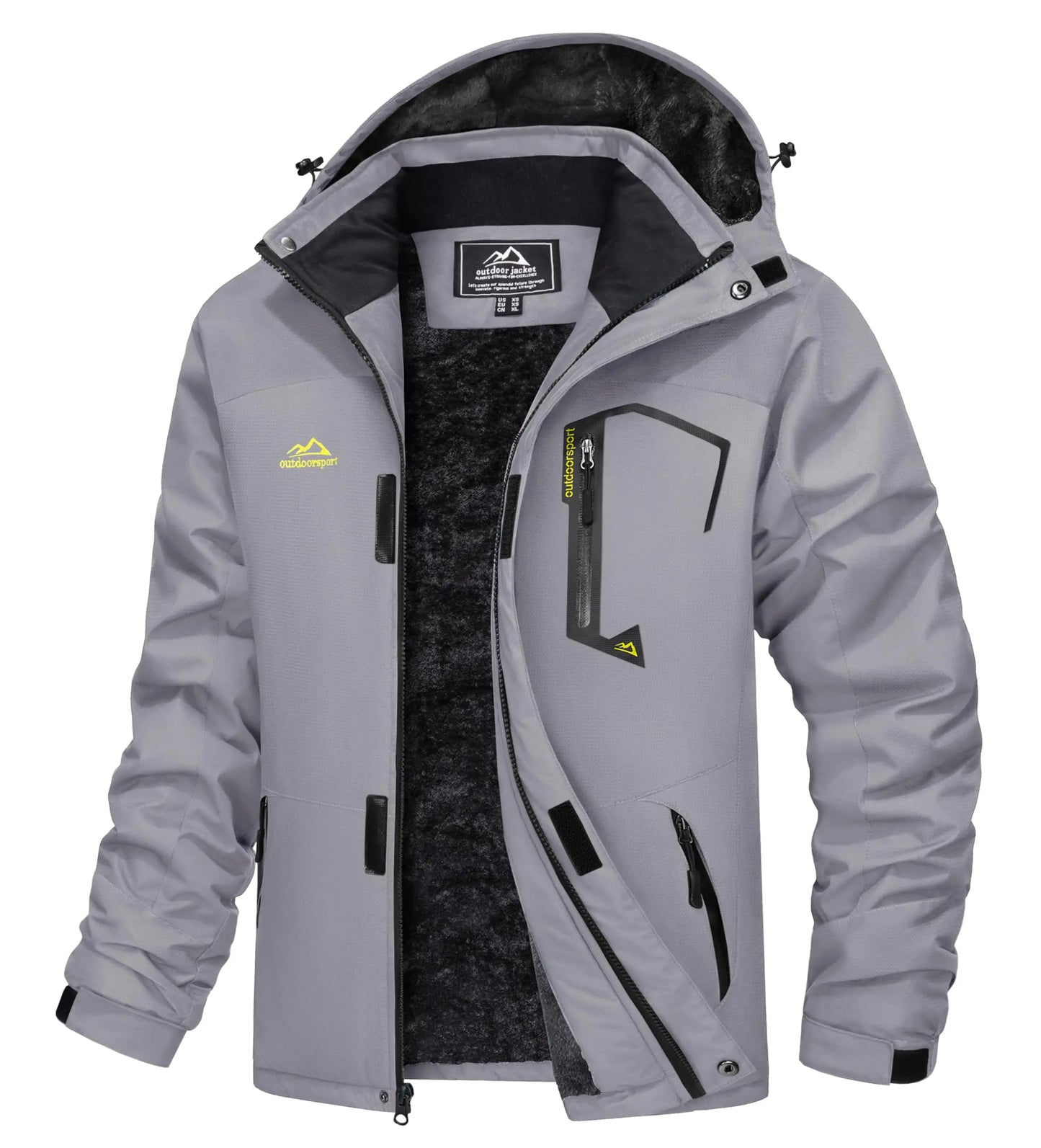 Men's Water-Resistant Ski Jacket Winter Fleece Lined/Snow Coat Warm Windproof Outdoor Jacket