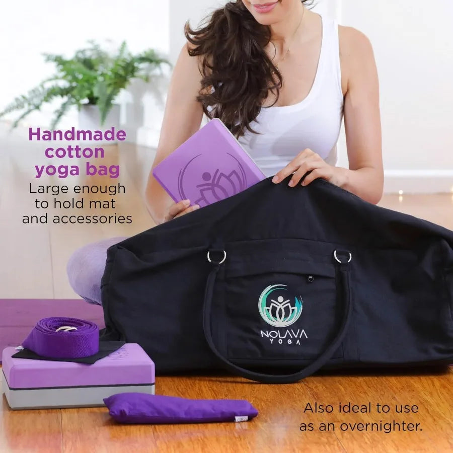 NOLAVA Yoga Mats Complete Sets TPE Non Slip Eco Friendly/Includes Mat Blocks Strap More 6pc or 7pc Sets Ideal for Pilates Yoga