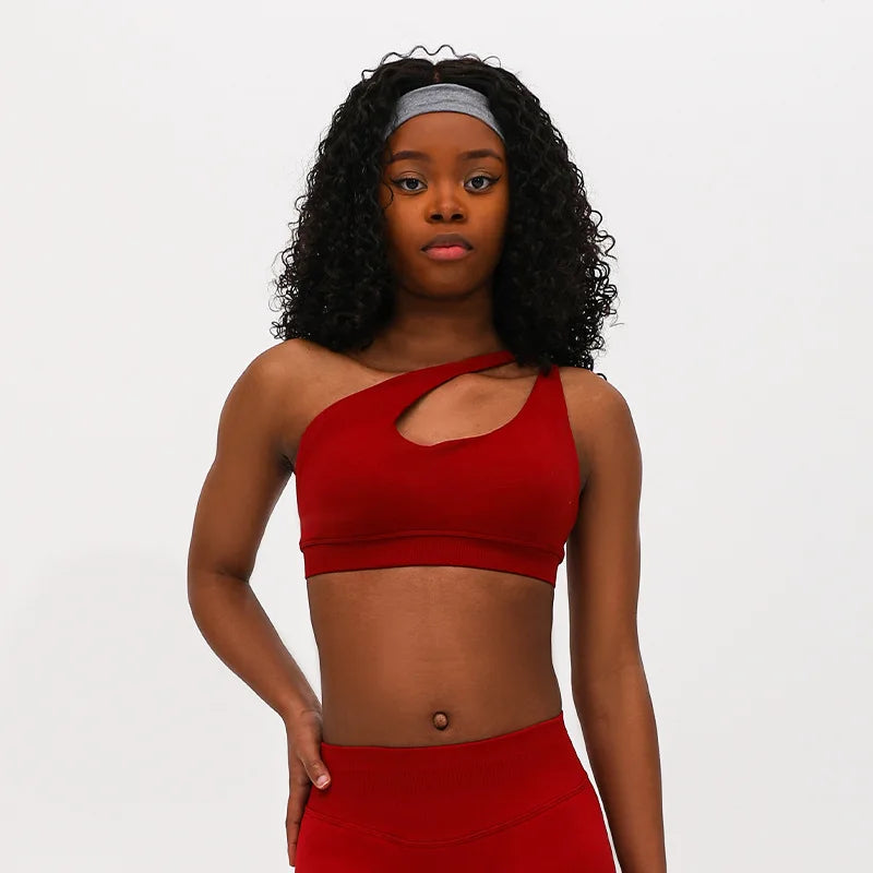 D LOGO Sports Seamless Yoga Bra/Pilates Chest Hollow Back Yoga Workout Bras