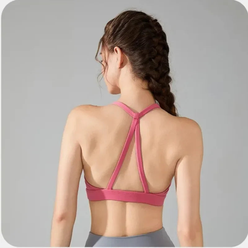 Women's Sexy Back Sports Bra Top Push-Up Yoga Underwear Fitness Crop Top/Workout Yoga Top Soft Beauty Back Bras Gym Underwear