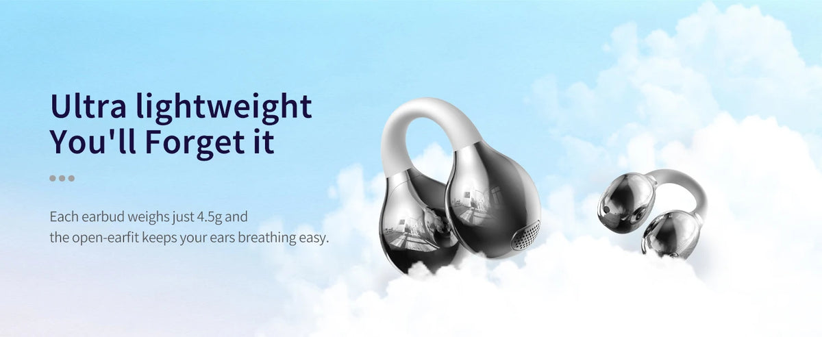 SayRose RJ-65 Fashion Open Ear Bluetooth Earbuds V5.4 ENC Call/Noise Reduction Bag Style Charging Case Wireless Headphones