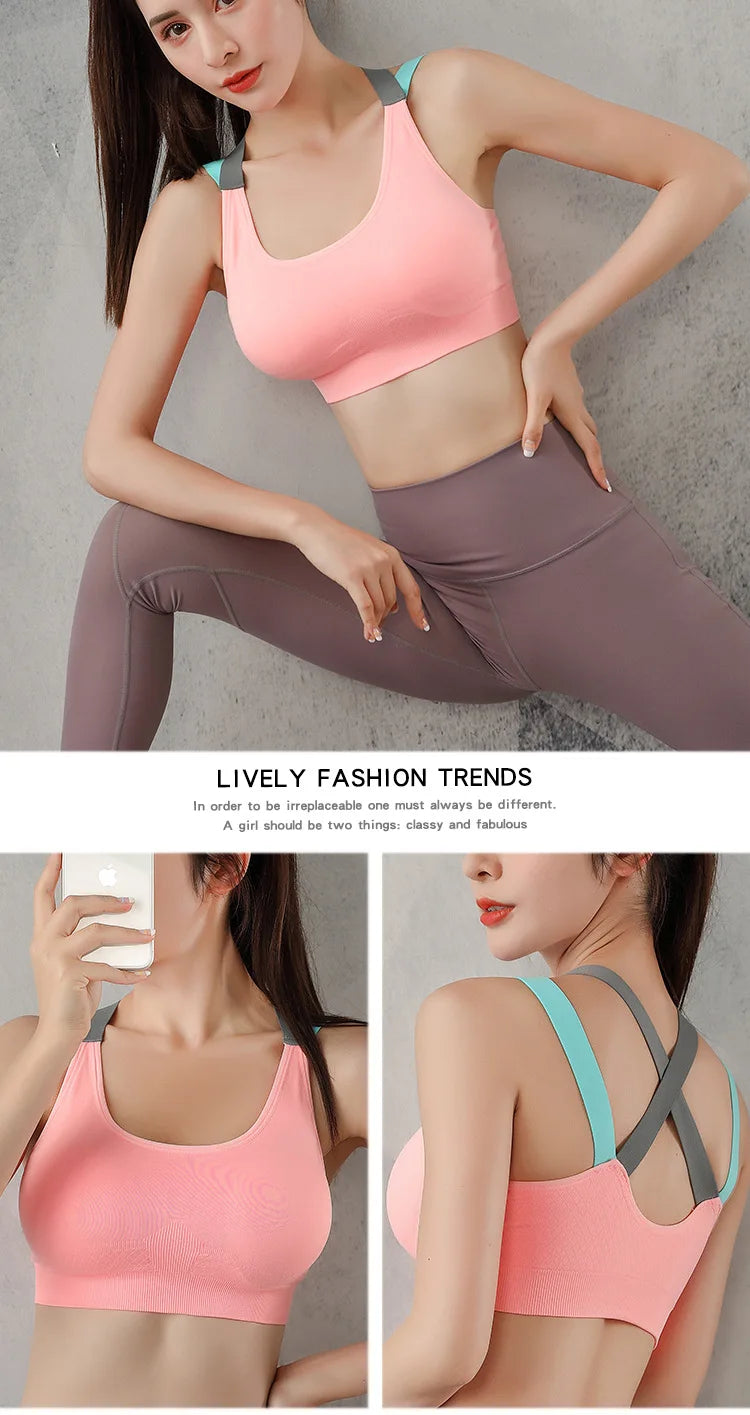 Sports Bra for Women Gym Seamless High Impact Sports Bra Yoga/Fitness Top Female Underwear Push-up bra Sportswear bralette