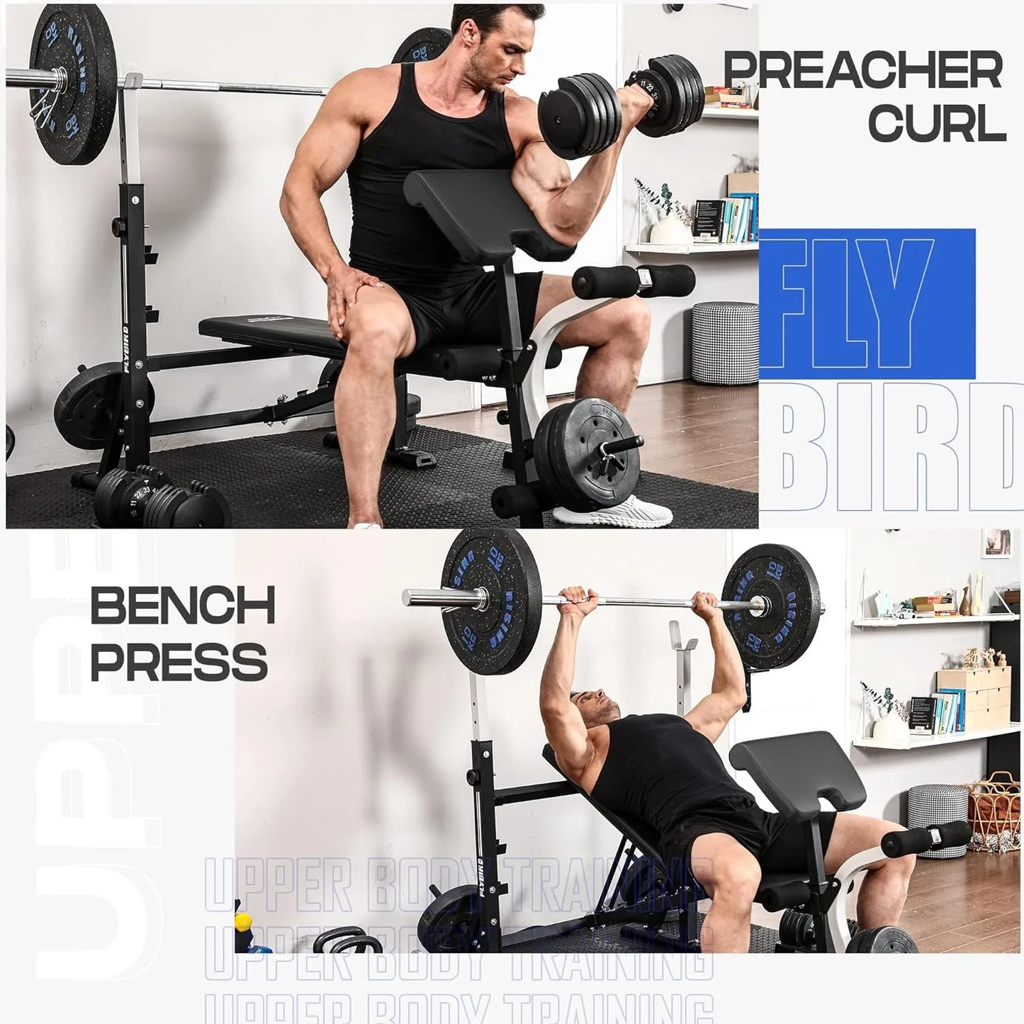 Standard Weight Bench/Bench Press Set with Preacher Curl Pad and Leg Developer