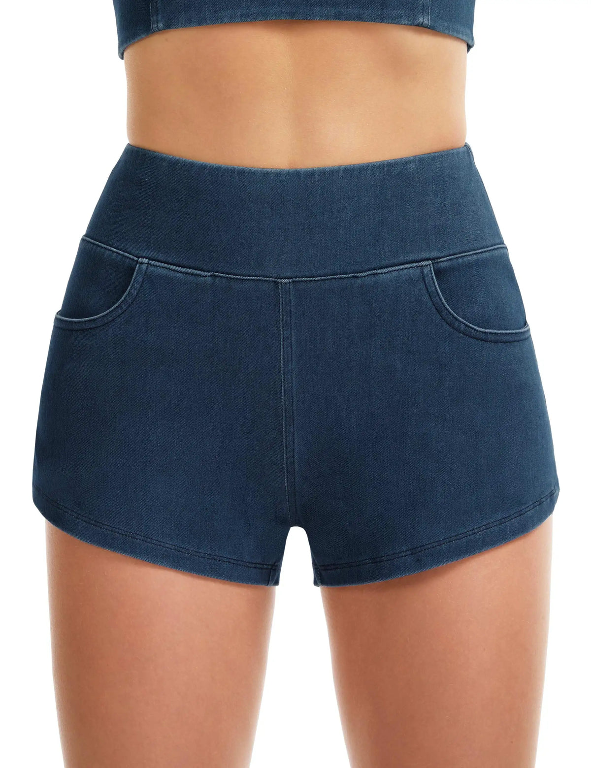 THE GYM PEOPLE Women's Stretchy Side Slit Denim Short/High Waist Pull On Jean Shorts With Pockets