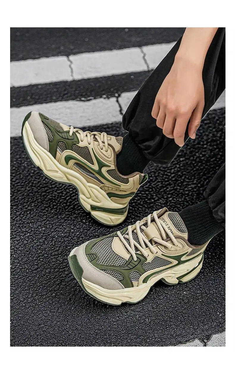 New Style Heightening Casual Thick Bottom Anti-Slip Wear-Resistant/Lightweight Men's Sport Shoes Comfortable Spring
