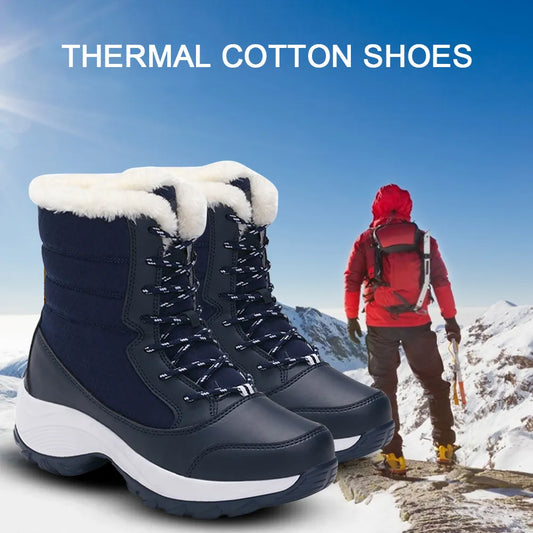 Women Winter Boots for 2023  Female Long Plush Warm Heels Waterproof Snow Boots
