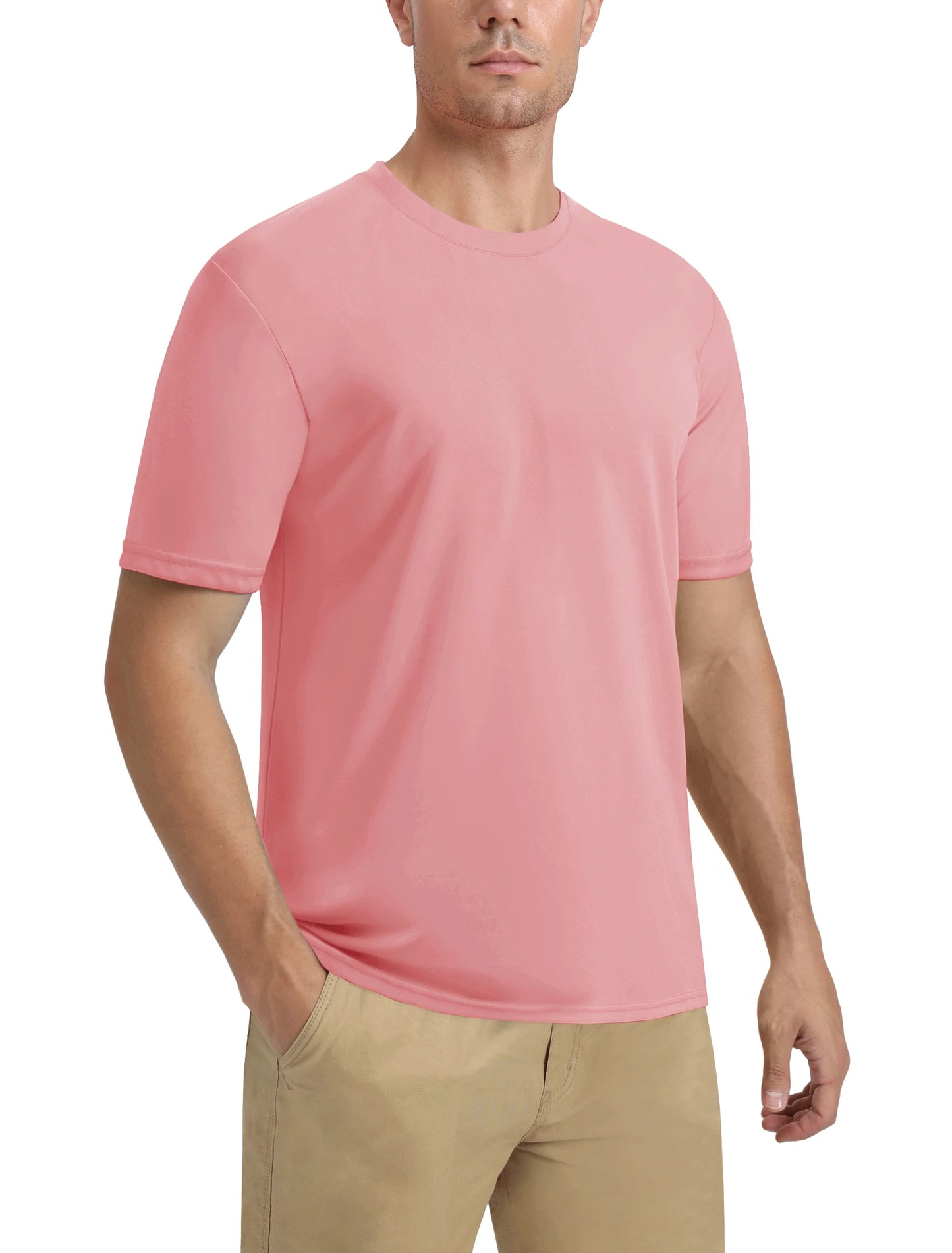Men's UPF 50+ Shirt Sun Protection SPF UV Moisture Wicking/Lightweight Quick Dry Swim Rash Guard Short Sleeve Athletic Running