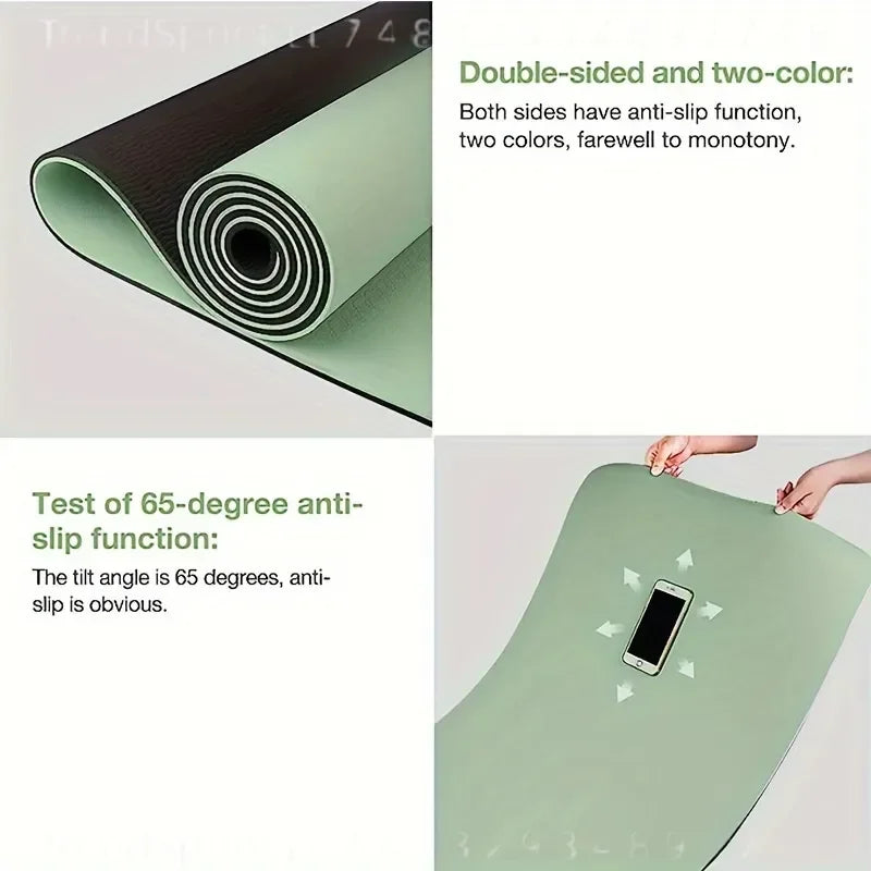 TPE Yoga Mat Non Slip Texture for Pilates Jumping Fitness Men/Women Exercise Pink Green Purple Coffee White Gray Yoga Mat