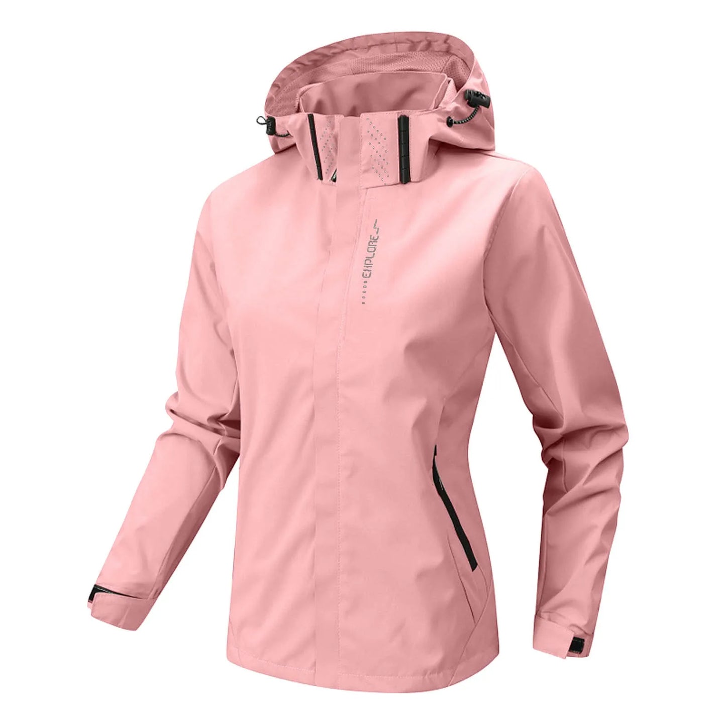 Women's Solid Lightweight Hiking Jacket Waterproof Softshell Rain Jacket/With Hood Outdoor Trekking Camping Jacket Windbreaker