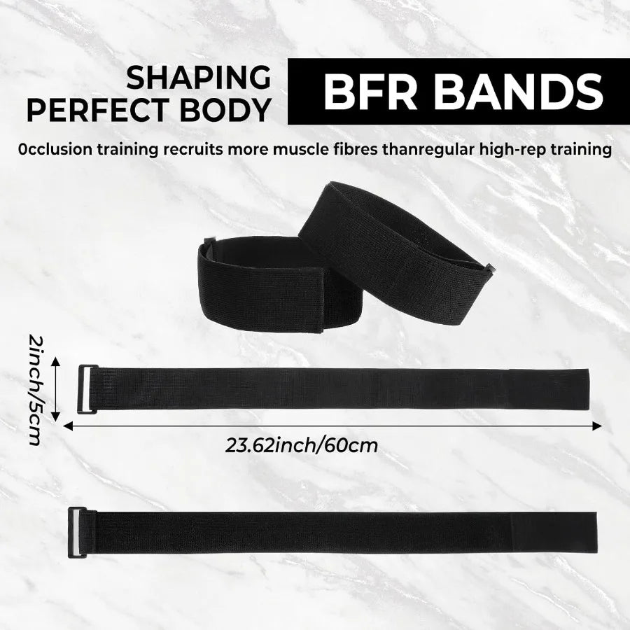 2 Pcs Occlusion Bands Glutes Hip Building Blood Flow Restriction Bands/BFR Bundle Booty Bands Best Fabric Resistance Bands for