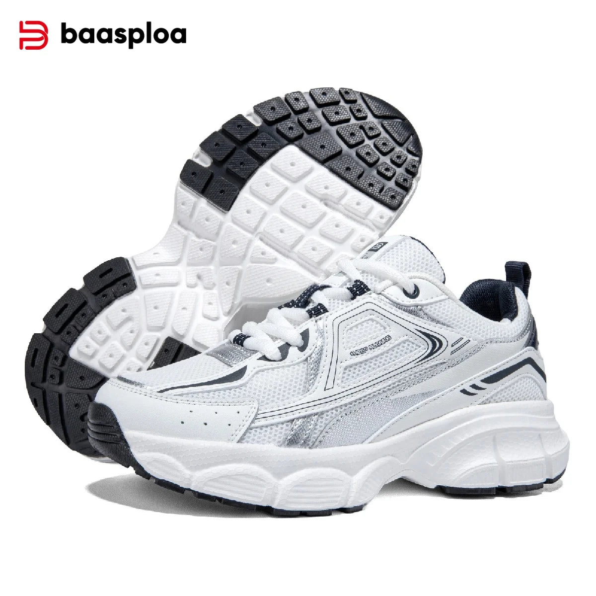 Baasploa Women Sports Shoes Outdoor Lightweight Breathable Jogging Sneakers/Female Casual Mesh Anti-slip Lace Up Running Shoes
