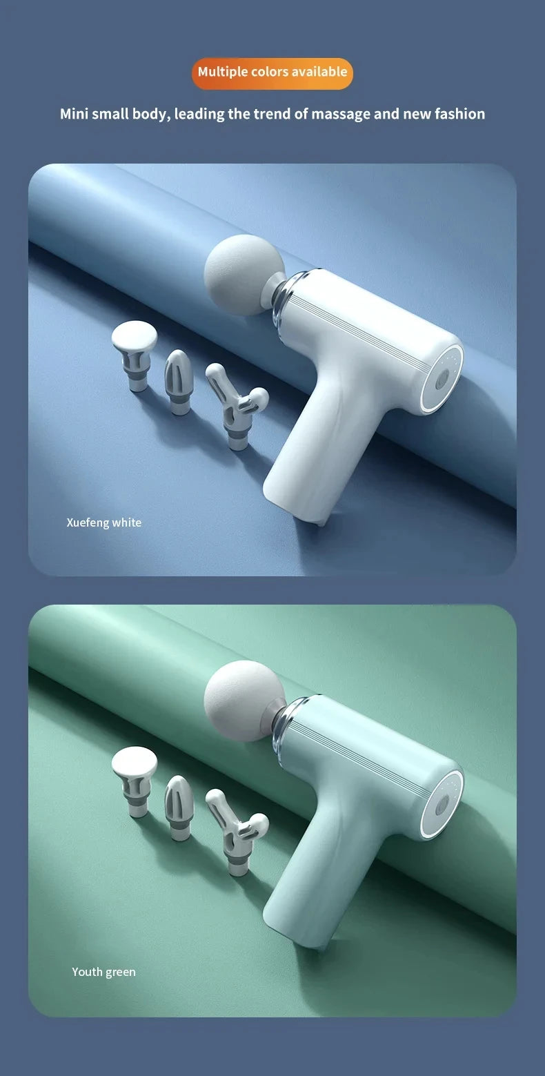 Portable Electric Massage Gun  with 4 Interchangeable Heads/& LED Light for Full Body Relaxation Electric Massage Gun