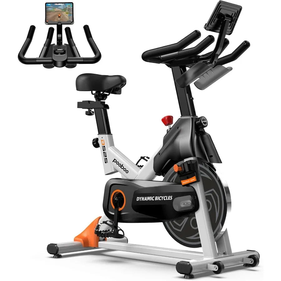 Indoor Cycling Bike with Adjustable Magnetic and Brake Pad/Resistance Silent Belt Drive for Home Cardio Fitness Upgraded Version