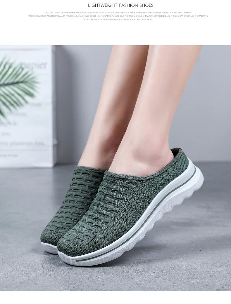 Women's Summer Breathable Commute Half Drag Shoes Soft Sole/Lightweight Slip On Casual Comfortable Odor-Resistant
