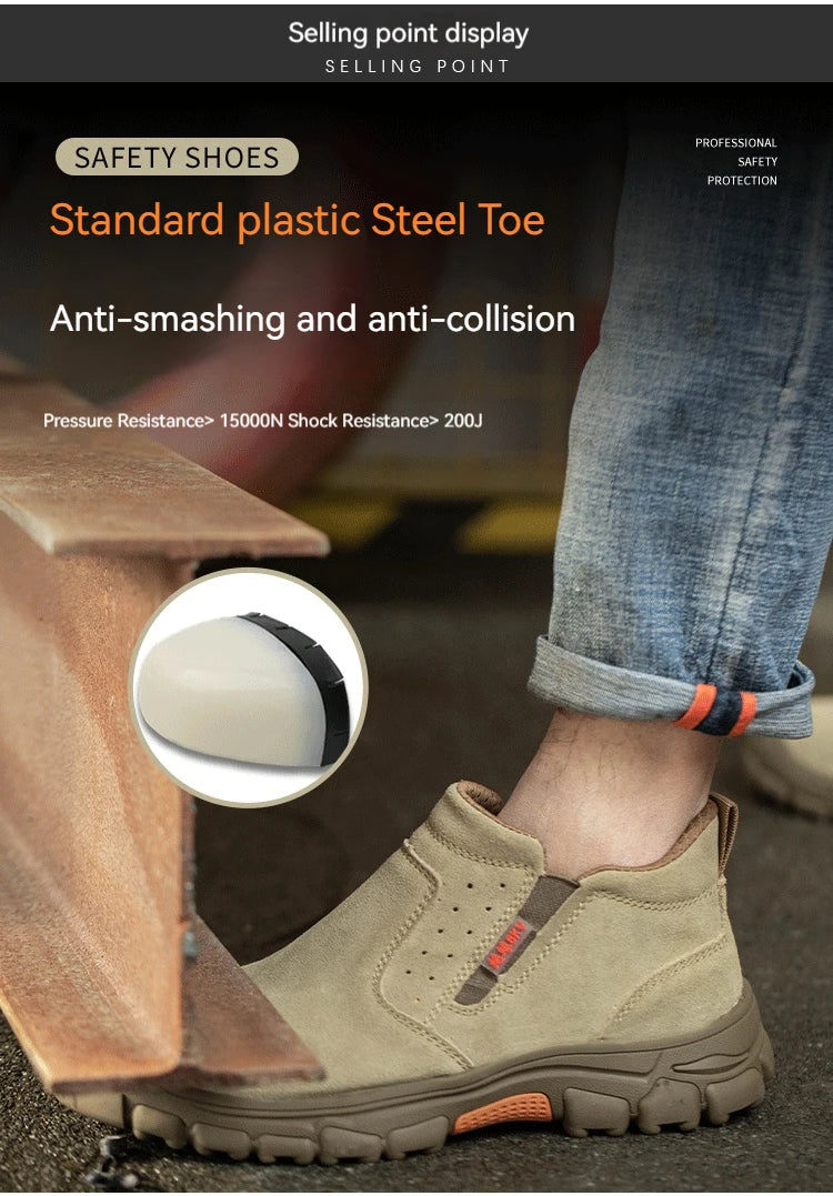 Men Work Shoes Breathable Work Sneakers Composite Toe Safety Shoes/Anti-Puncture Indestructible Shoes Welders Safety Boots
