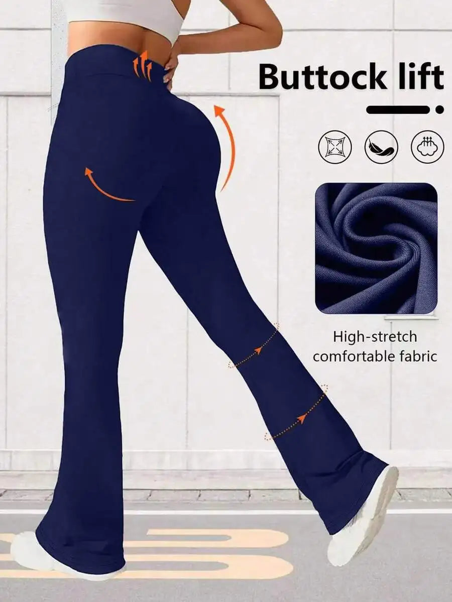 Women's High Waist Flare Yoga Pants Wide Leg Yoga Pants/Loose Casual Sports Leggings For Fitness