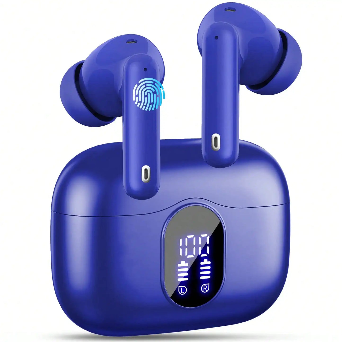 Ordtop Wireless Earbuds Bluetooth Headphones 48H Playtime Ear Buds/With LED Power Display, IPX7 Waterproof Bluetooth 5.4 Earphones