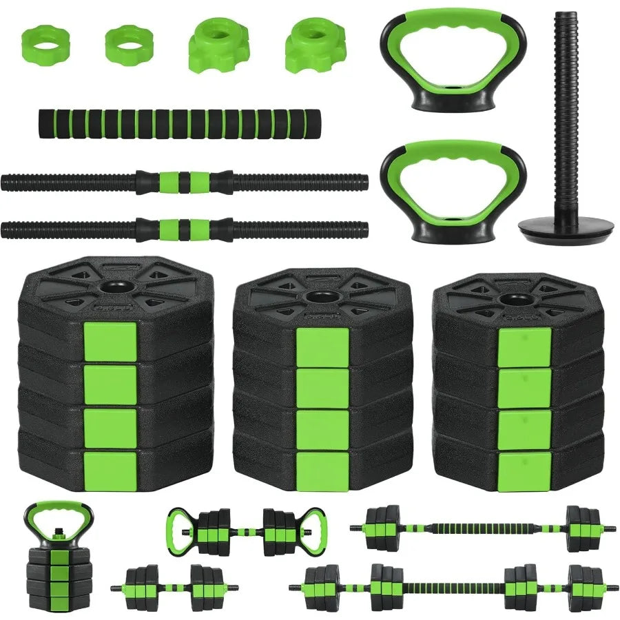 88lbs Adjustable Dumbbells Set 4 in1 Free Weight Dumbbell Set of 2/Used as Barbell Kettlebells Fitness Exercises for Home Gym