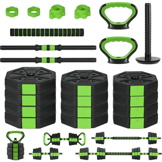88lbs Adjustable Dumbbells Set 4 in1 Free Weight Dumbbell Set of 2/Used as Barbell Kettlebells Fitness Exercises for Home Gym