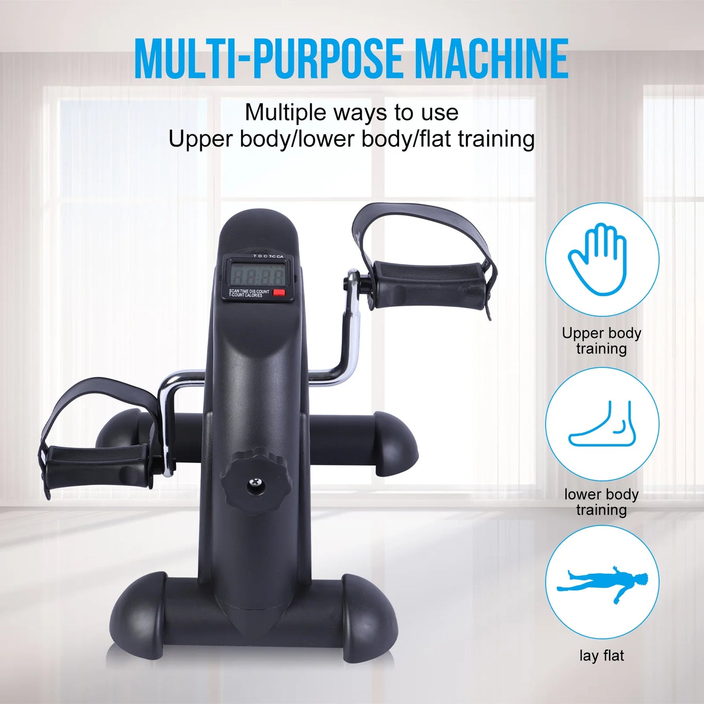 Mini Under Desk Pedal Exerciser Bike Multi-Function Motorized Digital/With LCD Screen Display for Leg Arm and Knee for Elderly