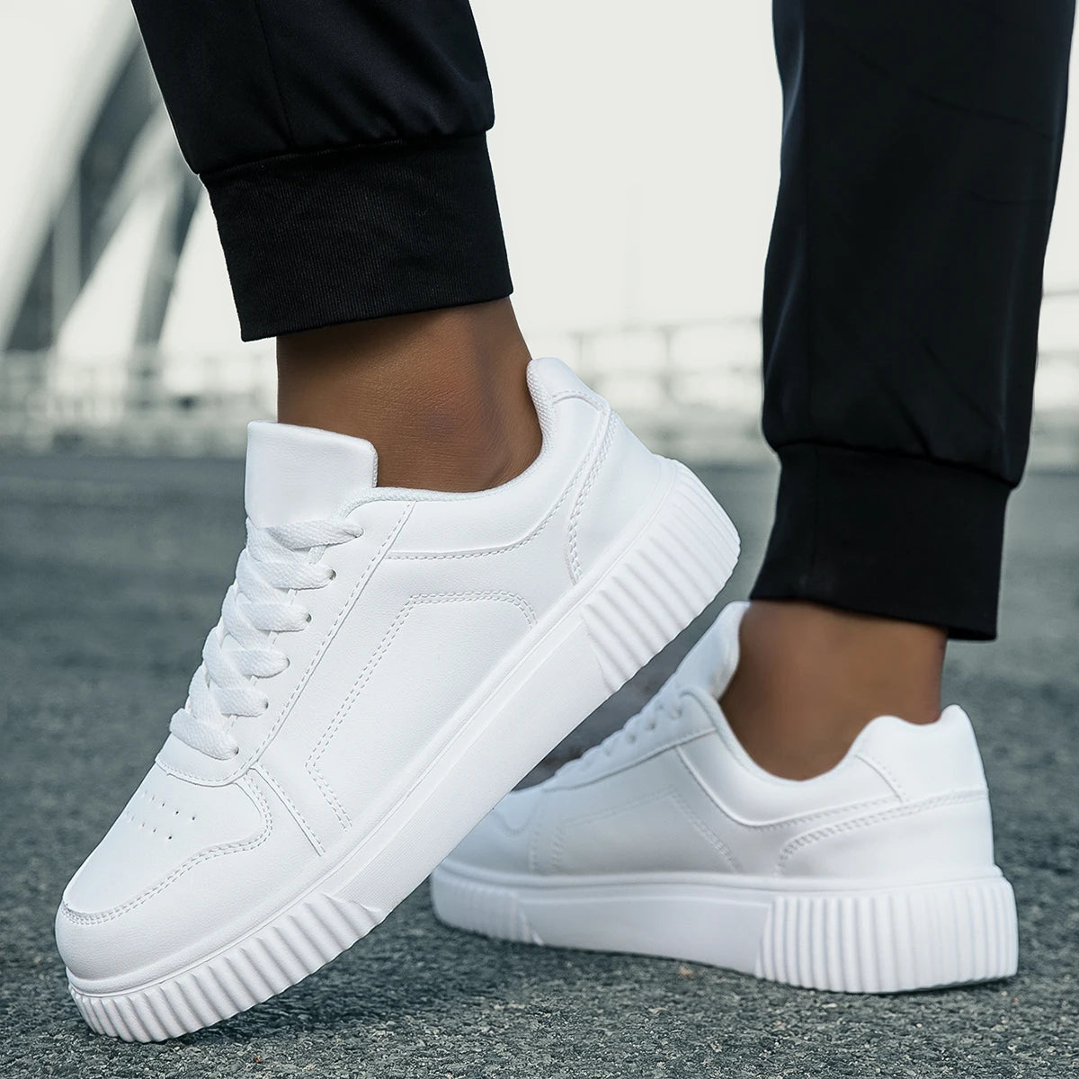 YRZL Women's Sneakers Autumn White Shoes Lightweight Thick Sole/Non Slip Shoes Casual Sports Shoes for women