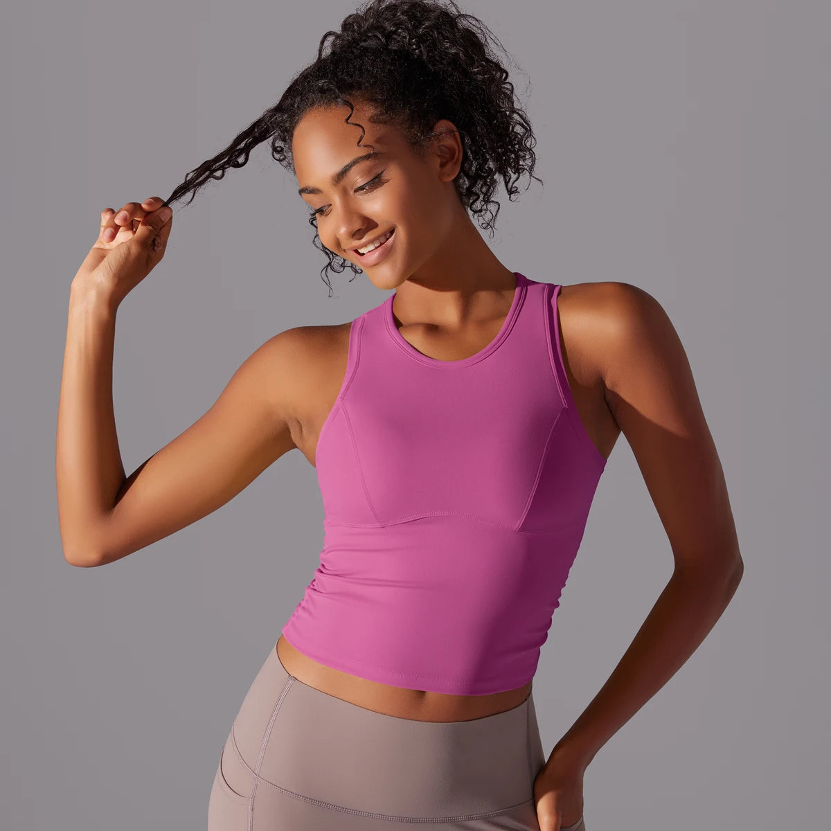 Sleeveless Yoga Vest Slim Sportswear  Stretchy Slim Sports Bra/Breathable Pleated Tank Top Quick Dry Fitness Wear Sexy Slim Top