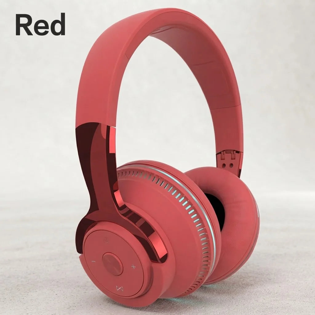 Bluetooth 5.1 Wireless Headphones Stereo Over Ear Headset/with Microphone Foldable Adjustable Lightweight Design Comfortable Fit