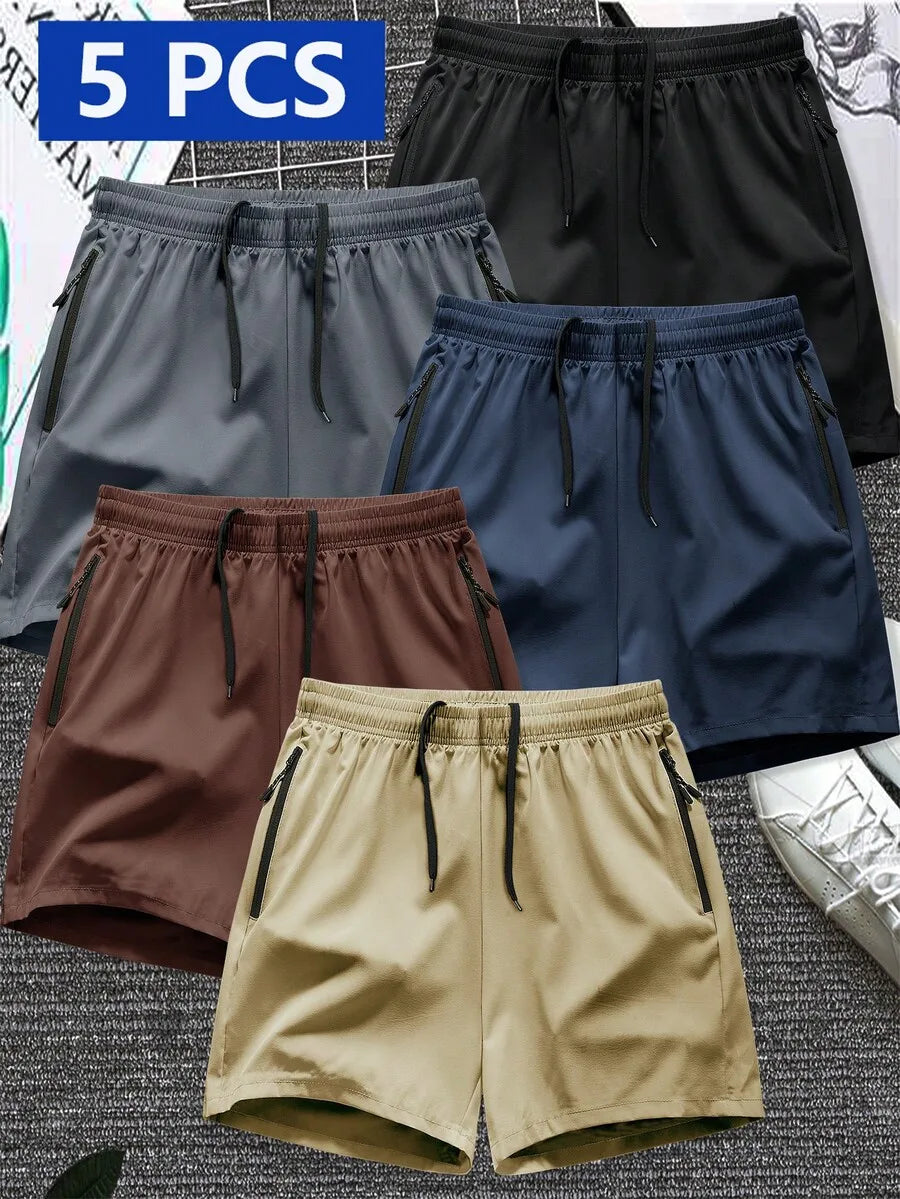 Manfinity Homme 5pcs/Set Men's Spring Summer Sports Shorts Casual Shorts