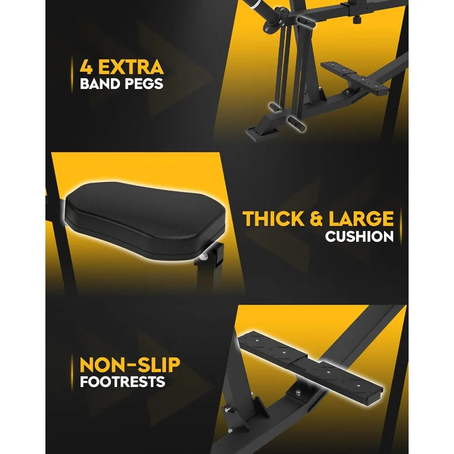 Seated Calf Raise Machine for Home Gym Adjustable Steel Calf/Workout Equipment in Black with High-Resistance Spring for Effect