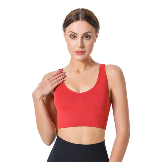 Wireless Push-up Bra for Women No Steel Ring/Gathered Sports Bra, Gym Sportswear Fitness Top Yoga