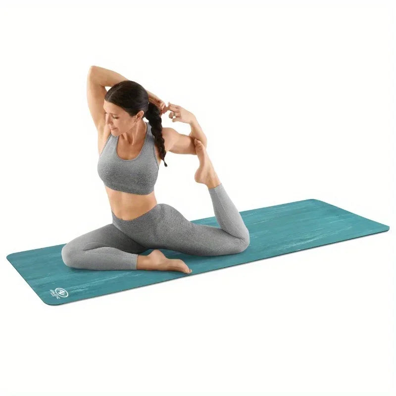 Non-slip treaded, 4mm rubber yoga mat/suitable for high-intensity workouts